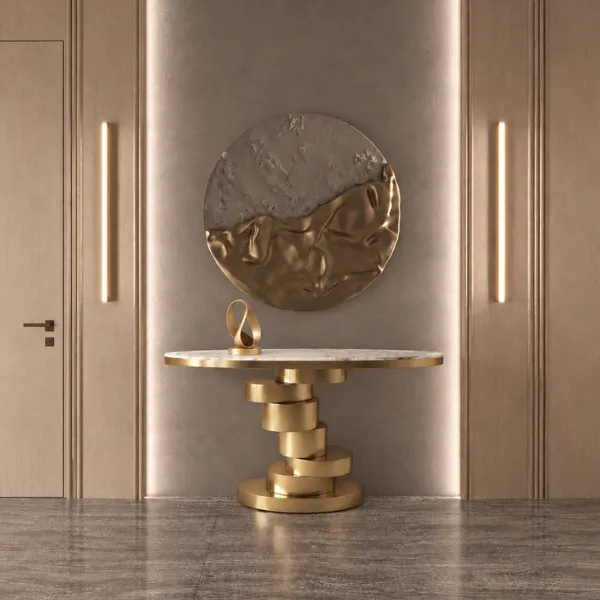 ALCON GOLD & WHITE COFFEE CONSOLE TABLE