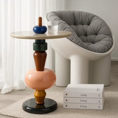 Mixed Color Side Table