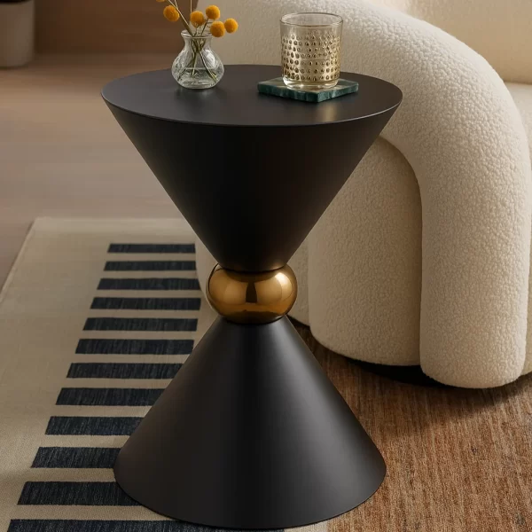 Black Wood Side Table