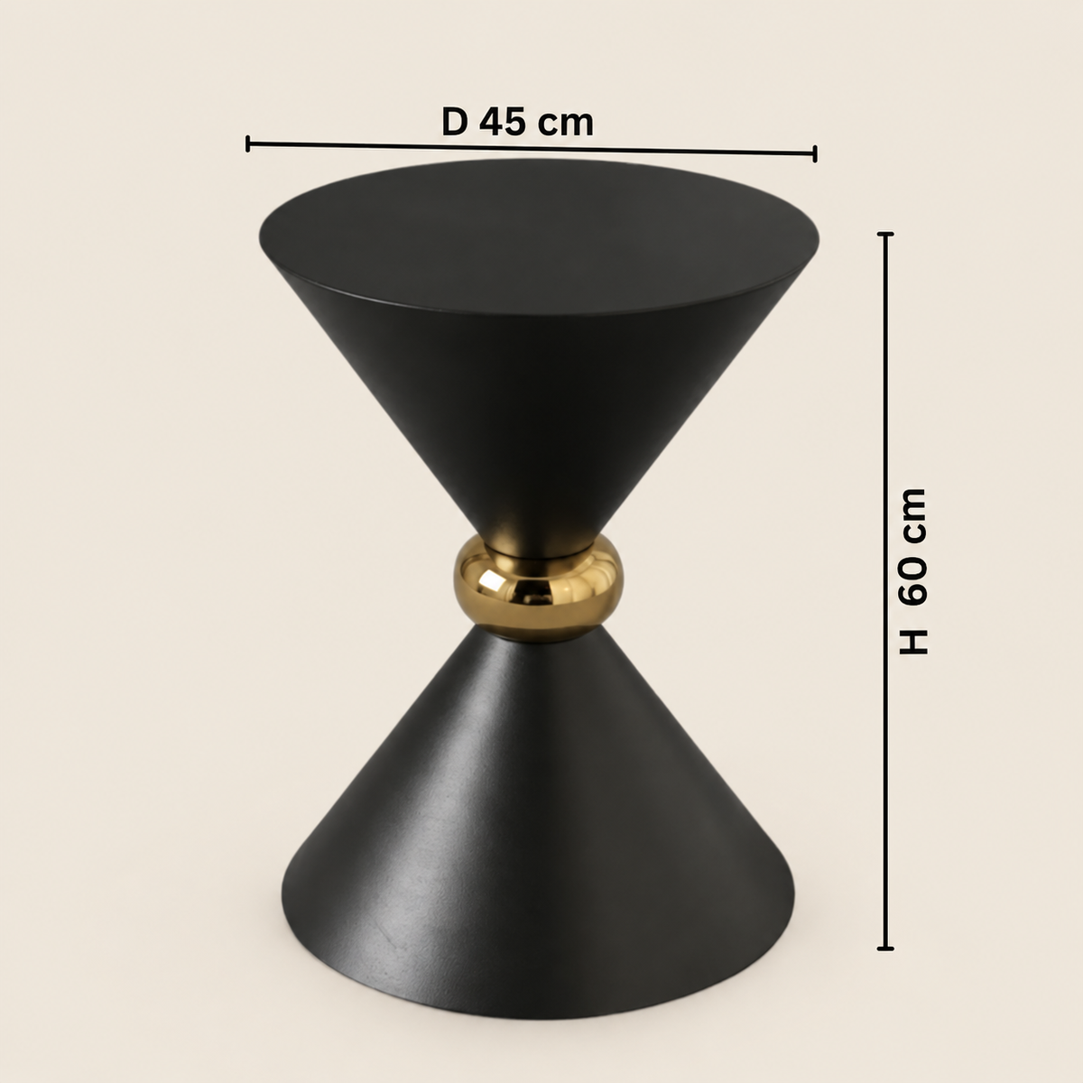 Elegant Galina Side Table – Modern Black Steel Accent Table 60cm 2026