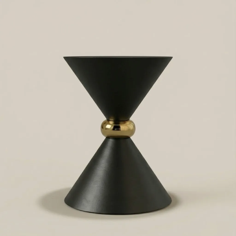 Elegant Galina Side Table – Modern Black Steel Accent Table 60cm 2026
