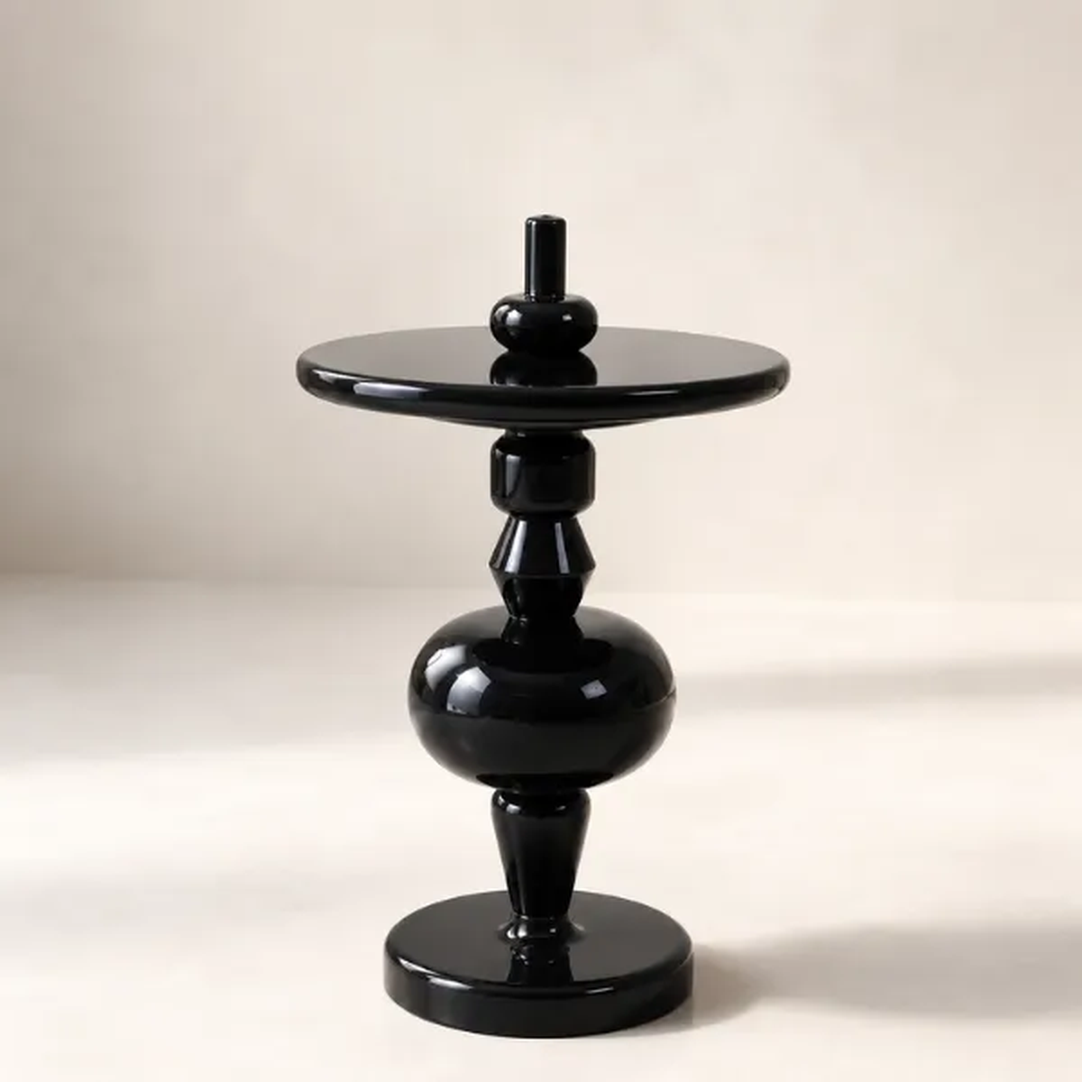Olina Black Wood Side Table