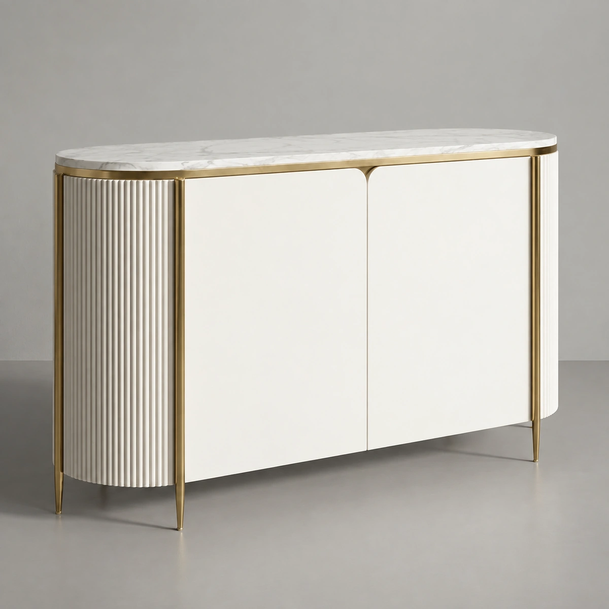 Talina White & Gold Buffet Cabinet