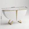 Yona White & Gold Coffee Cabinet 160cm | Luxury Coffee Station Cabinet UAE
