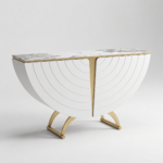 Yona White & Gold Buffet Cabinet