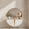 Yona White & Gold Coffee Cabinet 160cm | Luxury Coffee Station Cabinet UAE