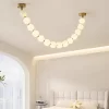 Long Gold Ceiling Light