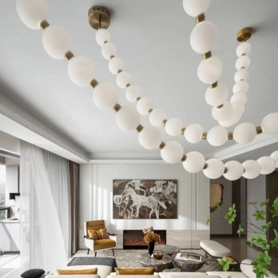 Long Gold Ceiling Light