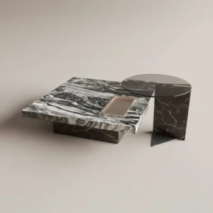 BalanBLACK & WHITE MARBLE COFFEE TABLE IN UAE