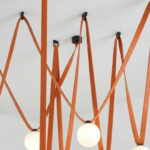LINES BROWN LEATHER & IRON PENDANT LIGHT