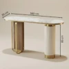 Capri Gold & White Coffee Console Table | Luxury Sintered Stone Console UAE