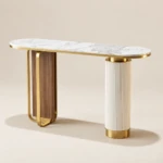 CAPRI GOLD & WHITE COFFEE CONSOLE TABLE
