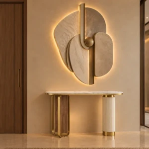 CAPRI GOLD & WHITE COFFEE CONSOLE TABLE