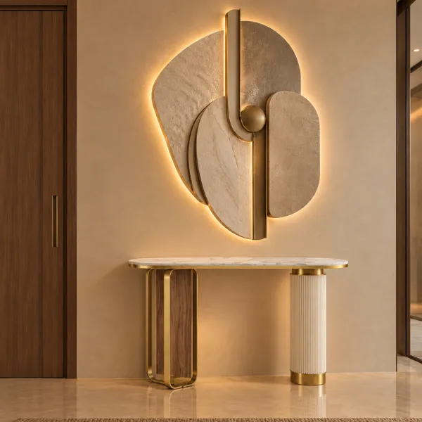 CAPRI GOLD & WHITE COFFEE CONSOLE TABLE