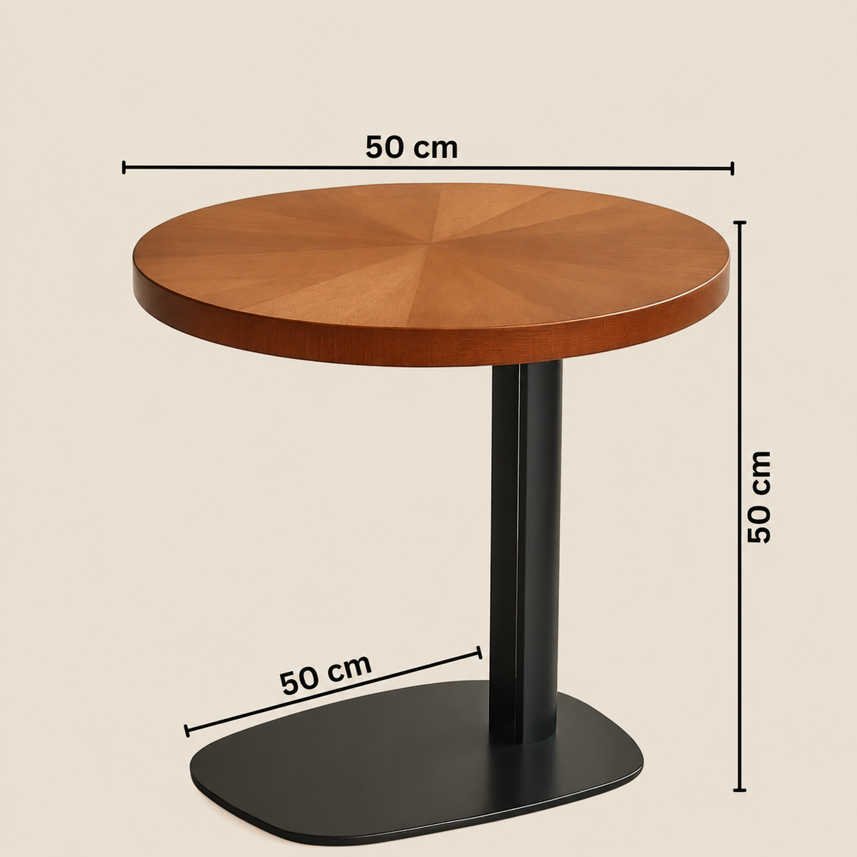 Olson Side Table – Walnut Wood Top Modern Accent Table UAE