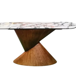 Marble Wood Console Table