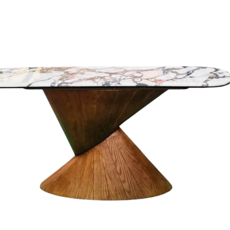 Marble Wood Console Table