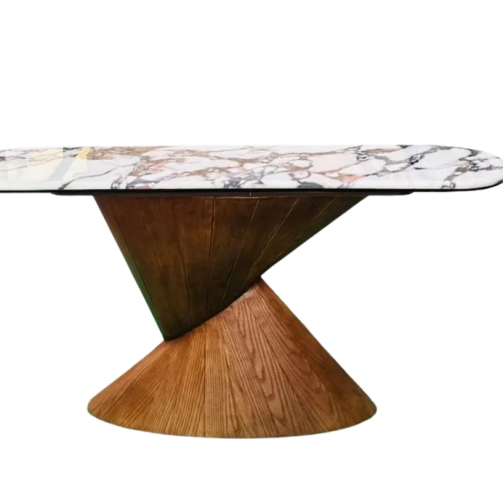 Marble Wood Console Table