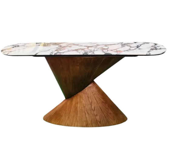 Marble Wood Console Table