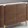 Amako Walnut & Gold Coffee Cabinet 160cm | Luxury Coffee Station Cabinet UAE