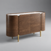 Amako Walnut & Gold Coffee Cabinet 160cm | Luxury Coffee Station Cabinet UAE