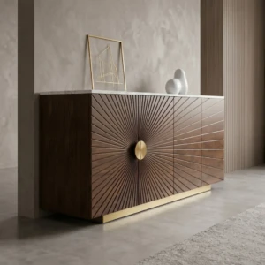 WALNUT & GOLD BUFFET CABINET IN UAE