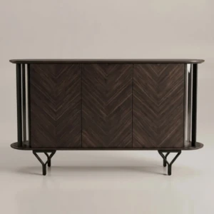 WOOD & GLASS BUFFET CABINET IN UAE
