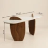 Camden Walnut Coffee Console Table 160cm | Luxury Wood & White Modern Console UAE