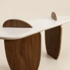 Camden Walnut Coffee Console Table 160cm | Luxury Wood & White Modern Console UAE
