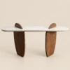 Camden Walnut Coffee Console Table 160cm | Luxury Wood & White Modern Console UAE