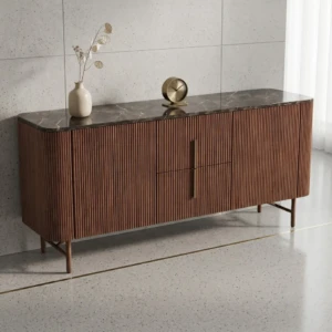 CLARENDON WOOD & MARBLE BUFFET CABINET