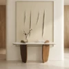Camden Walnut Coffee Console Table 160cm | Luxury Wood & White Modern Console UAE