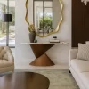 Marble Wood Console Table