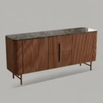 CLARENDON WOOD & MARBLE BUFFET CABINET