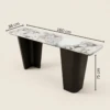 Dalton Walnut Marble Coffee Console Table | Luxury Modern Stone Console UAE