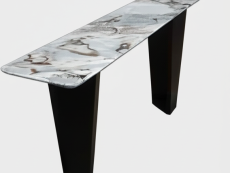 Walnut Marble Console Table