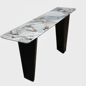 Walnut Marble Console Table