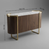 HAMPTON WALNUT & GOLD BUFFET CABINET WITH ARCHED DOORS - luxury furniture Dubai UAE
