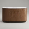 Lancaster Walnut & Gold Coffee Cabinet | Luxury Coffee Station Cabinet UAE