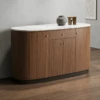 LANCASTER WALNUT & GOLD BUFFET CABINET — 2 DOOR - luxury furniture Dubai UAE