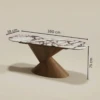 Oakley Walnut Marble Coffee Console Table 160cm | Luxury Wood & Stone Console UAE