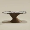 Oakley Walnut Marble Coffee Console Table 160cm | Luxury Wood & Stone Console UAE