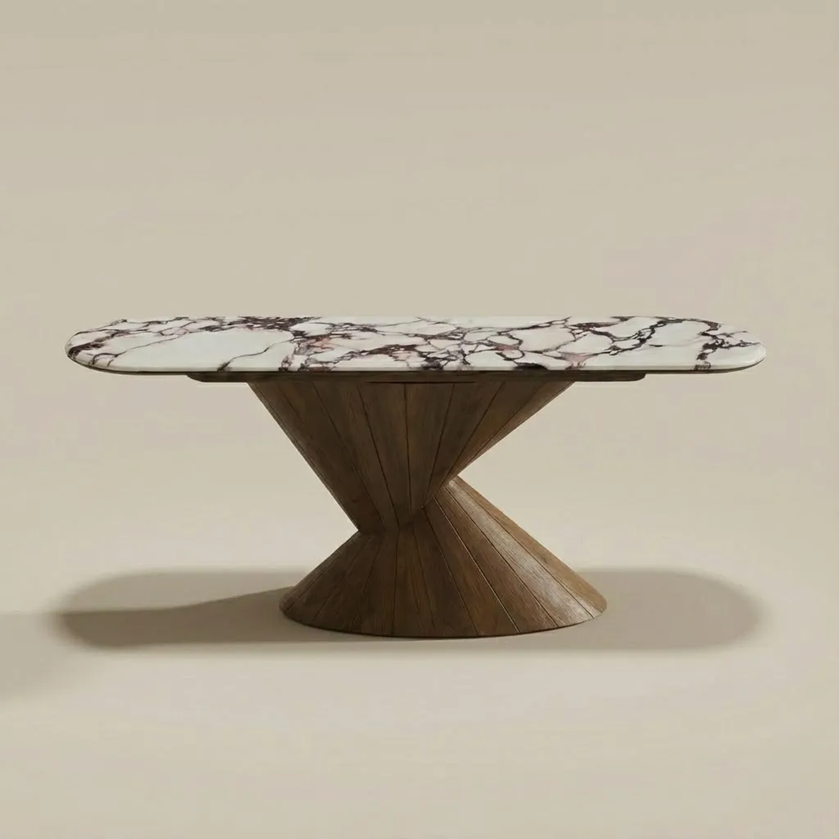 Oakley Walnut Marble Coffee Console Table 160cm | Luxury Wood & Stone Console UAE