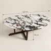 Coffee Table Sila Luxury Brown Marble Coffee Table 120cm Modern Industrial 2026