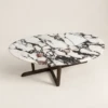 Coffee Table Sila Luxury Brown Marble Coffee Table 120cm Modern Industrial 2026