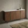 Stratford Walnut & Gold Coffee Cabinet 160cm | Luxury Coffee Station Cabinet UAE
