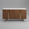 STRATFORD WALNUT & GOLD BUFFET CABINET WITH GLASS PANELS - luxury furniture Dubai UAE