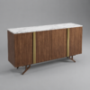 Stratford Walnut & Gold Coffee Cabinet 160cm | Luxury Coffee Station Cabinet UAE