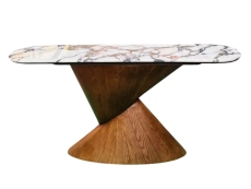 Marble Wood Console Table