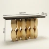 Valencia Black & Gold Stainless Steel Base Coffee Console Table - luxury furniture Dubai UAE